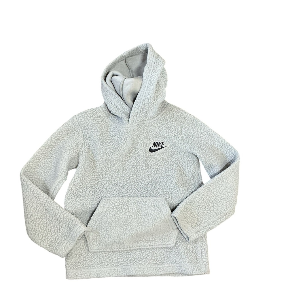 Nike Kids Light Gray Sherpa Hoodie